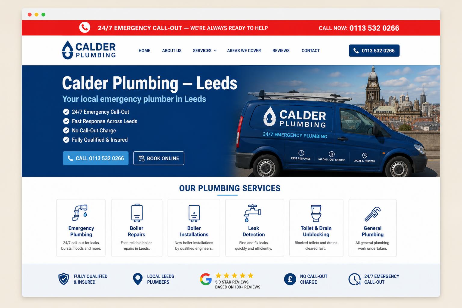 Calder Plumbing concept website design