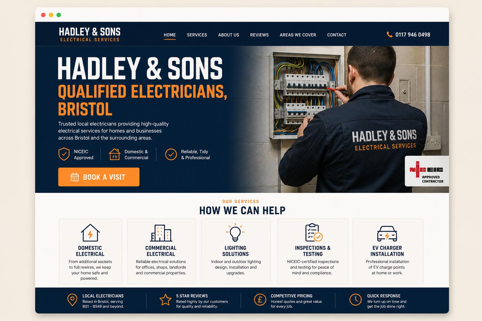 Hadley & Sons concept website design