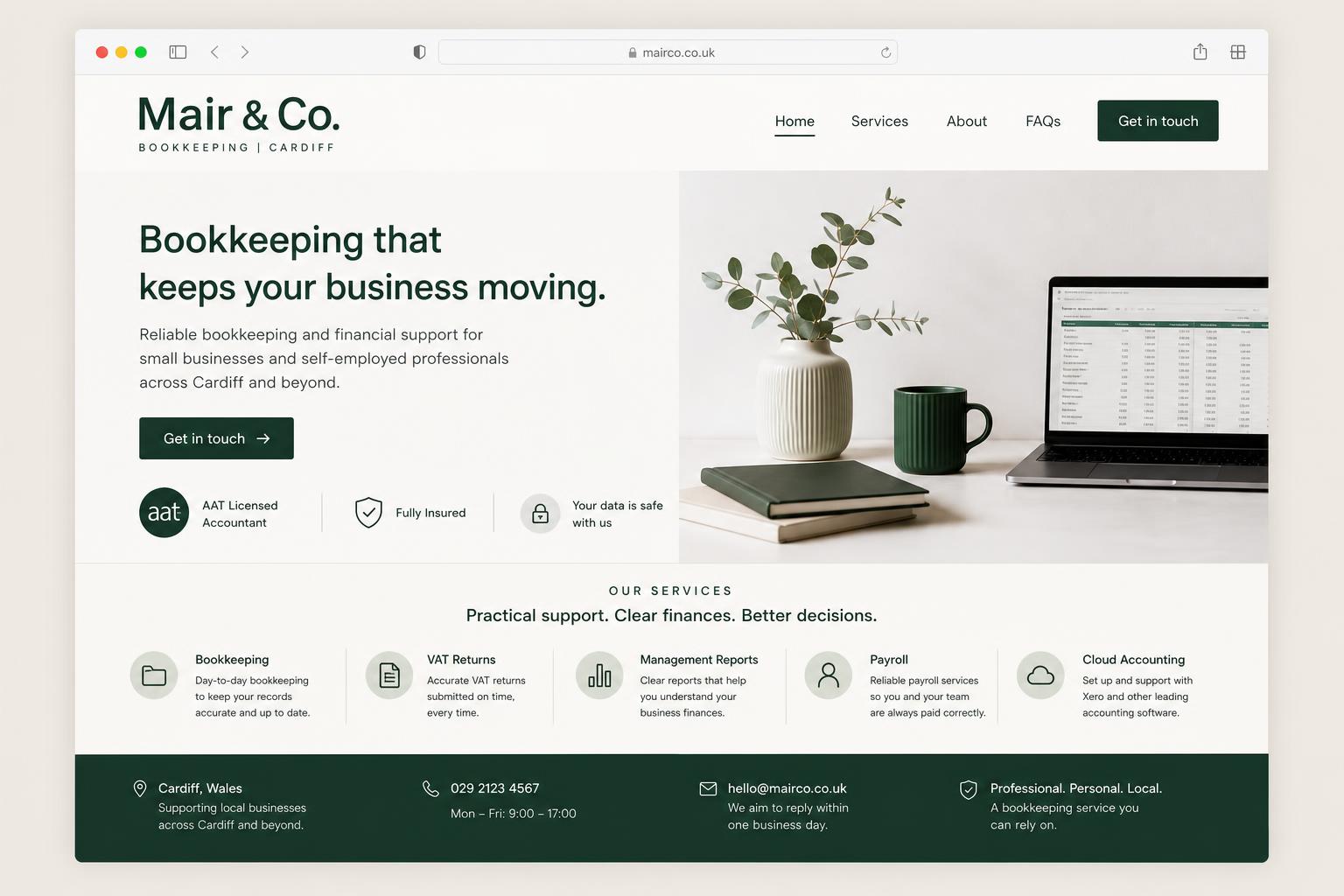 Mair & Co. concept website design